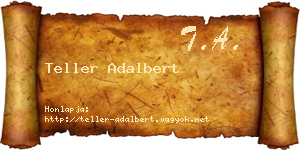 Teller Adalbert névjegykártya